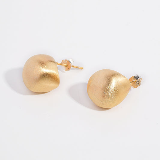 Brushed Gold Plated Earring