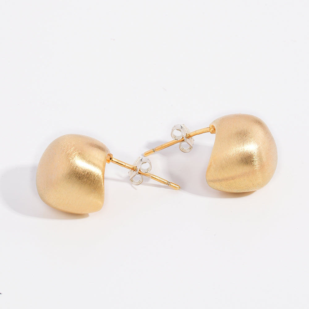 Brushed Gold Plated Earring