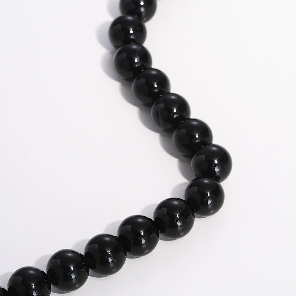 Black Agate Beaded Bracelet