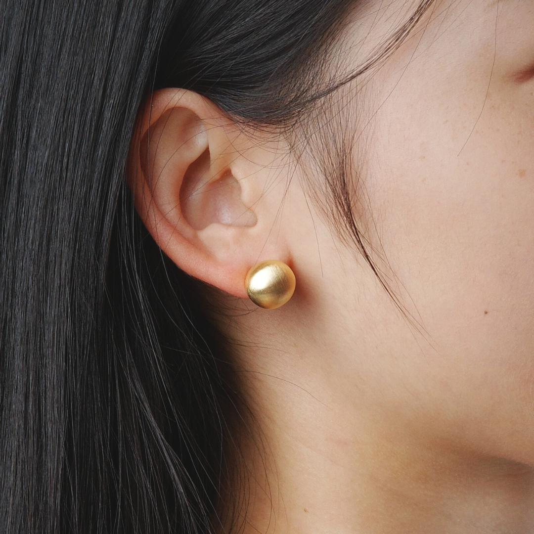 Brushed Gold Plated Earring